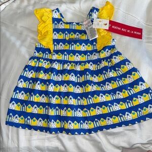 Agatha Ruiz De La Prada Blue & Yellow Patterned Dress